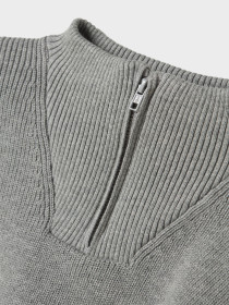 NAME IT Strik Half Zip Neolle Grey Melange
